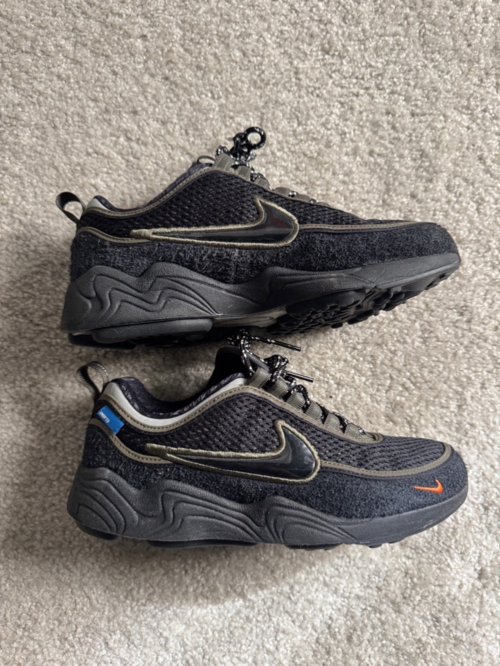 Nike x Undefeated Air Zoom Spiridon Men's  Black and Olive size 5.5